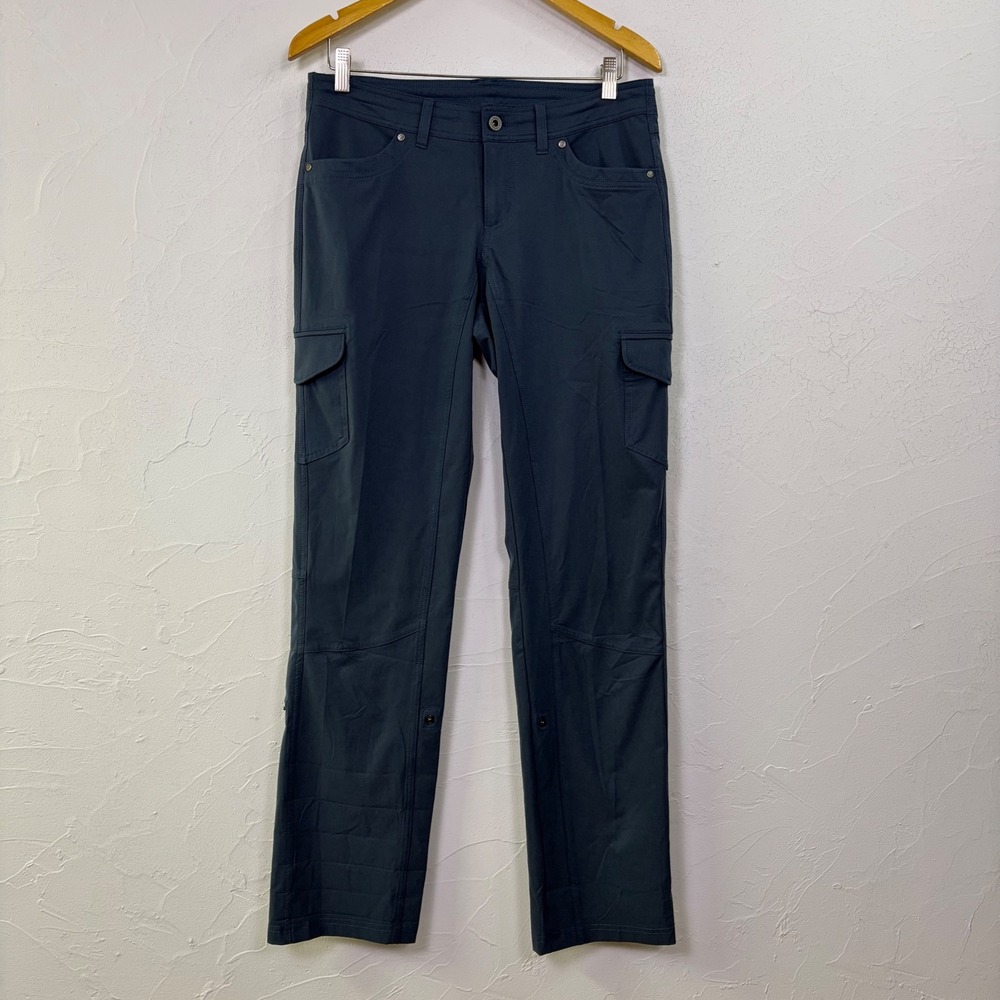 KUHL FreeFlex Roll Up Cargo Pants Womens 8 Blue Grey Hiking Outdoor Gorpcore